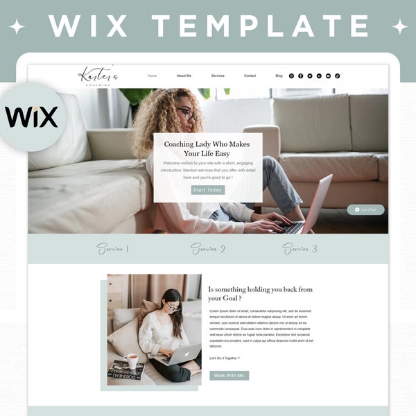 Wix Website Template, Coaching Website Template, Blogger Website Theme, Wix Website Design, Life Coach Website, Business Coach Website Theme