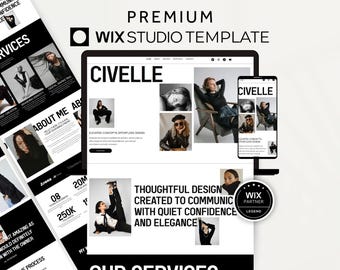 Bold Wix Studio Template Coaches, Wix Landing Page Design, Modern Wix Sales Page Service Agency, Black Wix Studio One Page Website Template