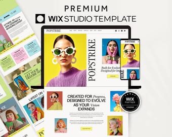 Colorful Wix Studio Website Template for Coaches, Retro Wix Studio Template Social Media Manager, Creative Groovy Wix Website Service Agency
