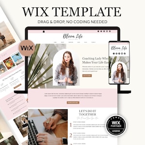 Wix Website Template: Life Coaches & Bloggers, Minimal Wix Template Service Industry, Modern Wix Theme for Content Creator, Brand Manager