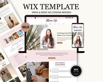 Modèle de site web Wix pour coachs de vie et blogueurs, modèle Wix minimaliste pour entreprises de services, thème Wix moderne pour gestionnaires de médias sociaux et agences de marque