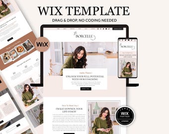 Coaching Wix Website Template, Modern Wix website for Consultants, Minimal Brand Manager Wix Template, Premium Boho Wix Website for Agency