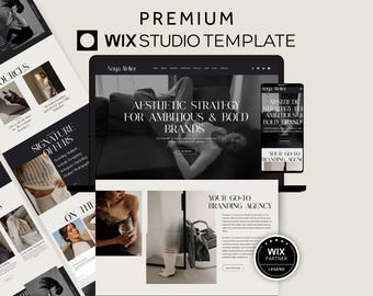 Wix Studio Website Template Brand Agency, Modern Wix Studio Template Coaches, Premium Wix Website Social Media Manager, Podcaster, Therapist