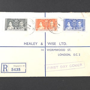 12th May 1937 FDC - Straits Settlements /Malaysia - Coronation cover King George VI