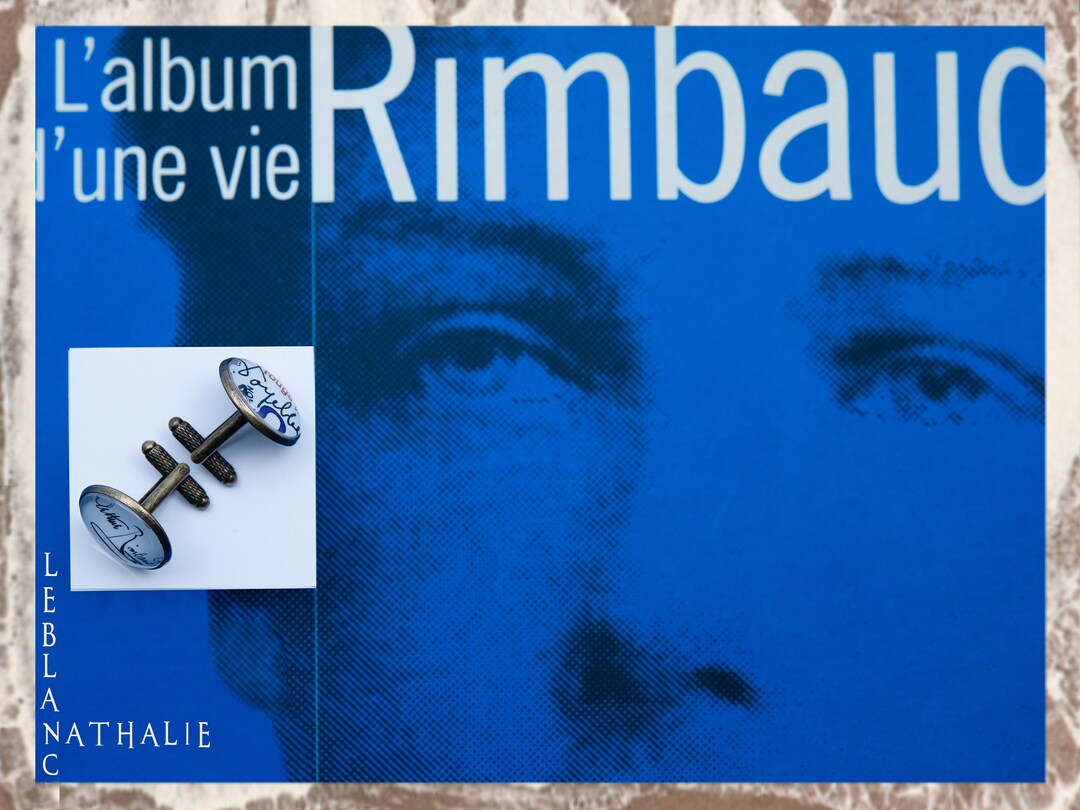 Boutons de manchette signature et lettres bronze ronde Arthur RIMBAUD ...
