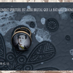 Literary round bronze ring Arthur Rimbaud Poetry &quot;Adieu&quot; Collection: A season in hell