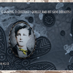 Large literary bronze ring Arthur Rimbaud Poetry &quot;Délires ll&quot; Collection: A season in hell