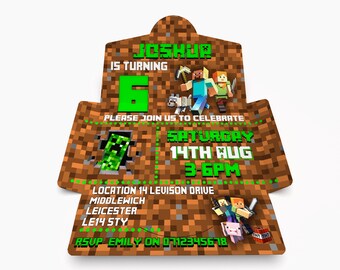 Minecraft Invitation Etsy