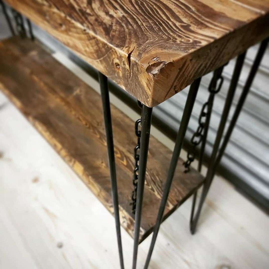 Rustic Chain Display Table With Middle Shelf - Custom Made - Etsy UK