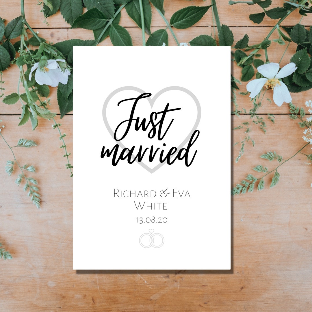 Personalised Wedding Print, Just Married Print, Wedding Gift, Just ...