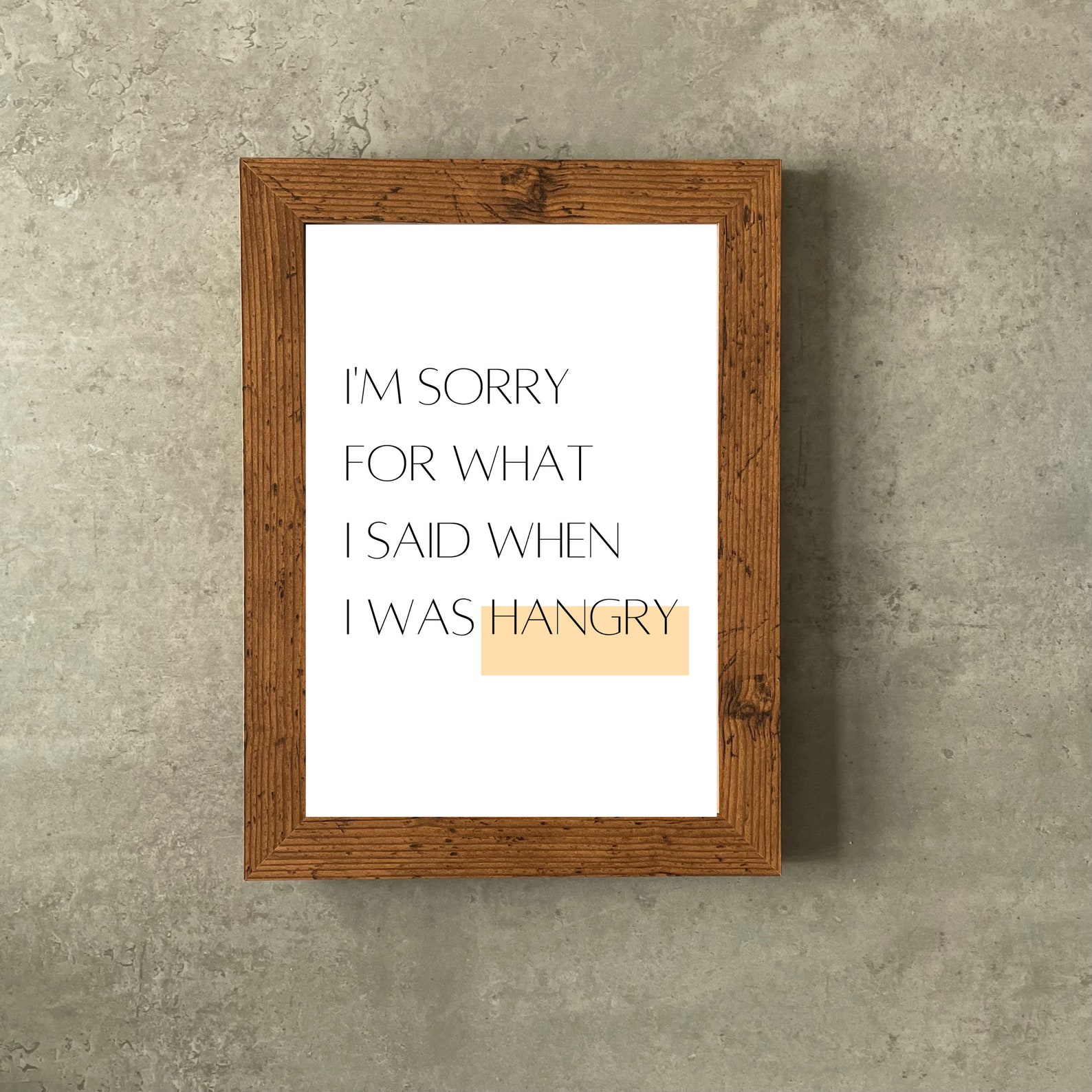 Funny Kitchen Quotes Hangry Print Dining Room Humour Quotes Etsy UK
