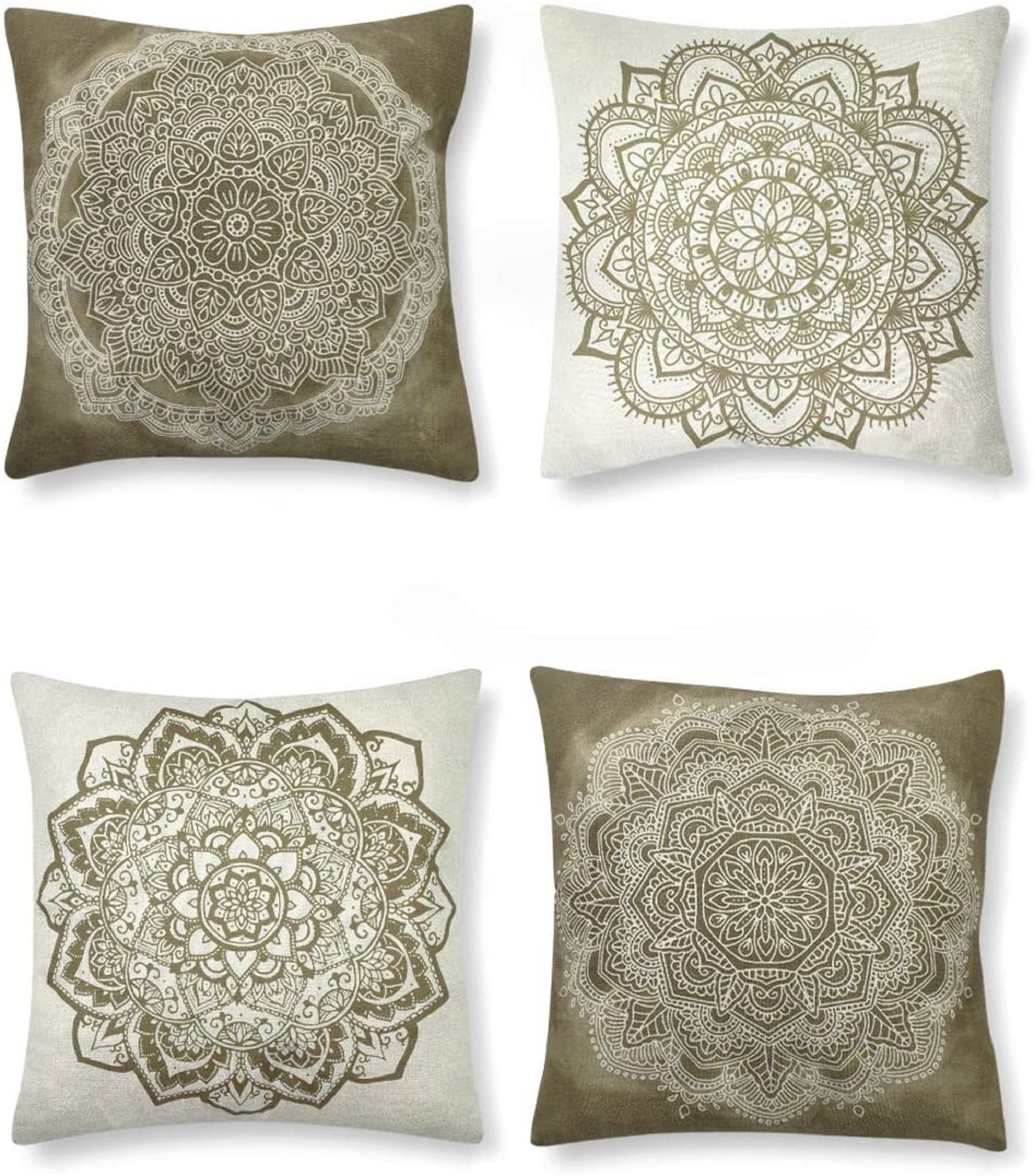 Pack Of 4 Brown Mandala Cushion Covers Cushion Covers for Etsy
