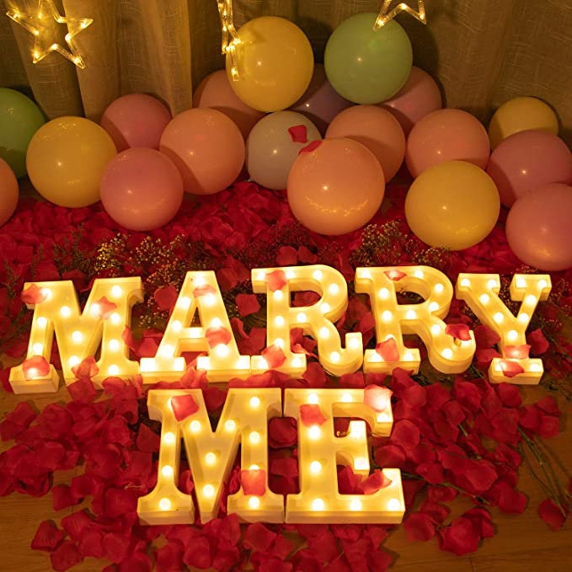 Marry Me Retro Sign Letters Illuminated Etsy