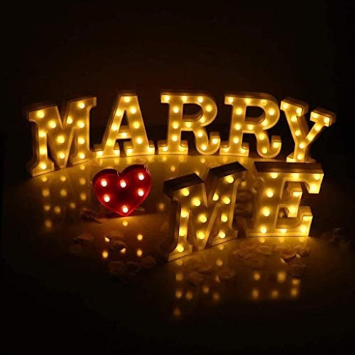 Marry Me Retro Sign Letters Illuminated Etsy