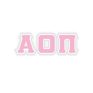 Adesivo Alfa Omicron Pi Rosa com Borda Branca