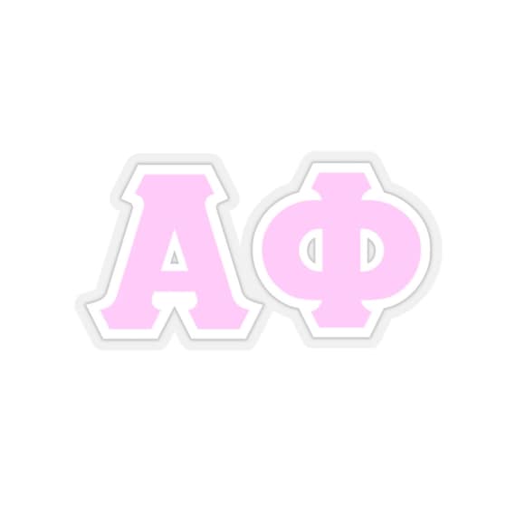 Alpha Phi Pink With White Border Letter Sticker 