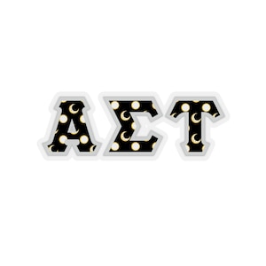 Alpha Sigma Tau Sun and Moon Pattern Letter Sticker