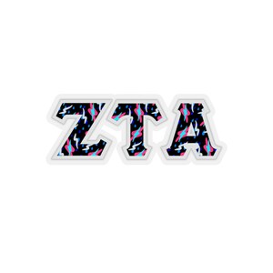 Zeta Tau Alpha Bayside Black Pattern Letter Sticker