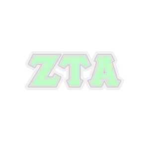 Zeta Tau Alpha Mint with Grey Border Letter Sticker