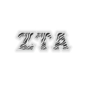 Zeta Tau Alpha Zebra Print Padrão Carta Adesivo