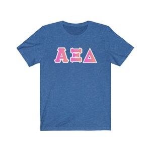 Alpha Xi Delta Printed Letters | Bubble Gum T-Shirt
