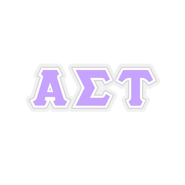 Alpha Sigma Tau Light Purple with White Border Letter Sticker