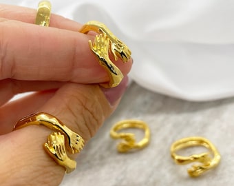 Love Forever Adjustable Unisex Gold Plated Ring