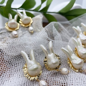 White Rabbit Baroque Pearl Stud Earrings image 10