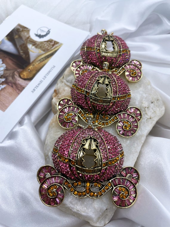 Pink Cinderella Coach Brooch Etsy