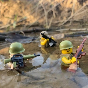 Soldat Américain WW2 avec arme, compatible Lego, neuf, faites des lots 5  soldats pour 20€