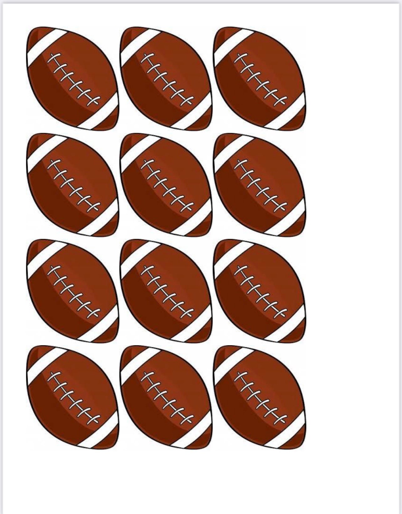 Football Cupcake Toppers Printable