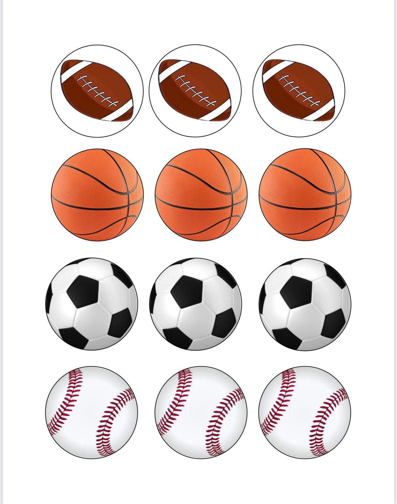 Mixed Sports Cupcake Toppers/ INSTANT DOWNLOAD | Etsy