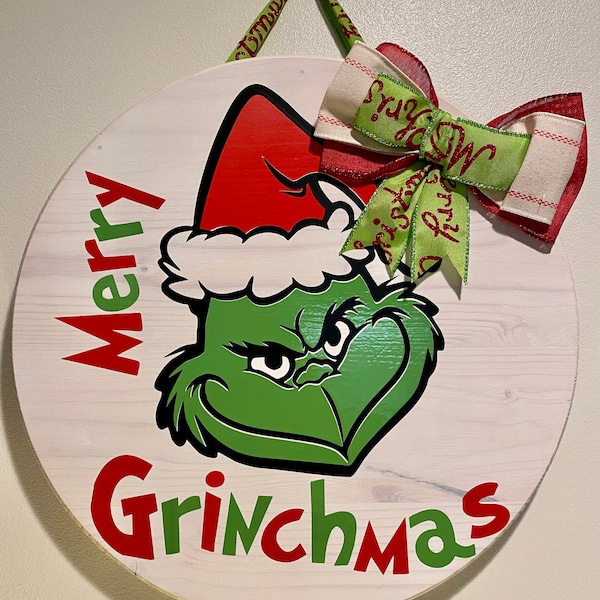 Grinch, Christmas sign, Gift, Holiday decor