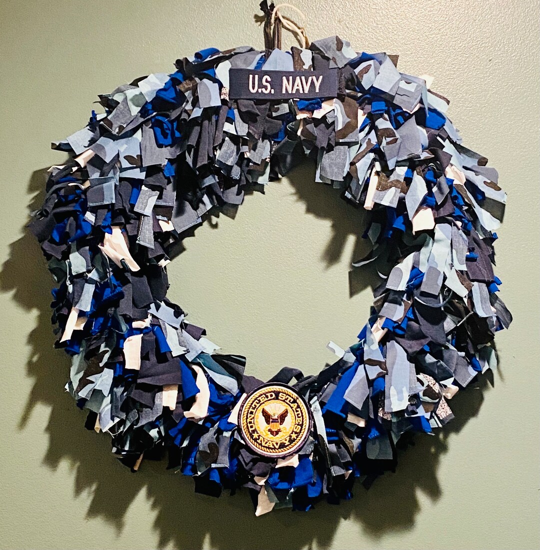 Uniform Wreath, Navy, U.S Navy, Sign, Military, Gifts