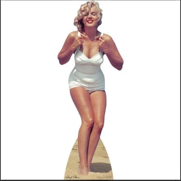 Marilyn Monroe White Bathing Suit Life Size Cardboard Cutout FREE SHIPPING!