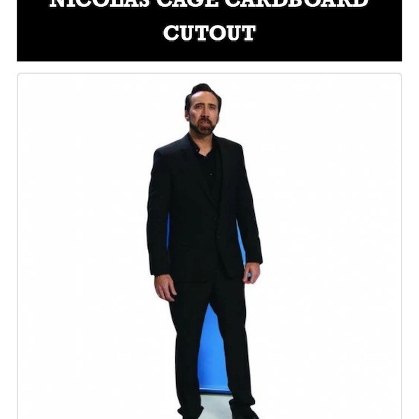 Nicholas Cage Cardboard Cutout Etsy