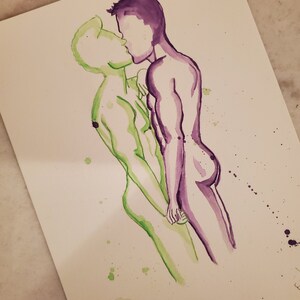 1. Abstract Watercolor Art original, Minimalist LGBTQ+ Wall Decor, Gay Pride Art, Colorful Painting, LGBT Gift