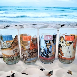 Take a Sip of the Force! 1983 Star Wars Return of the Jedi Coca-Cola Burger King Glassware (30 dollars per glass)