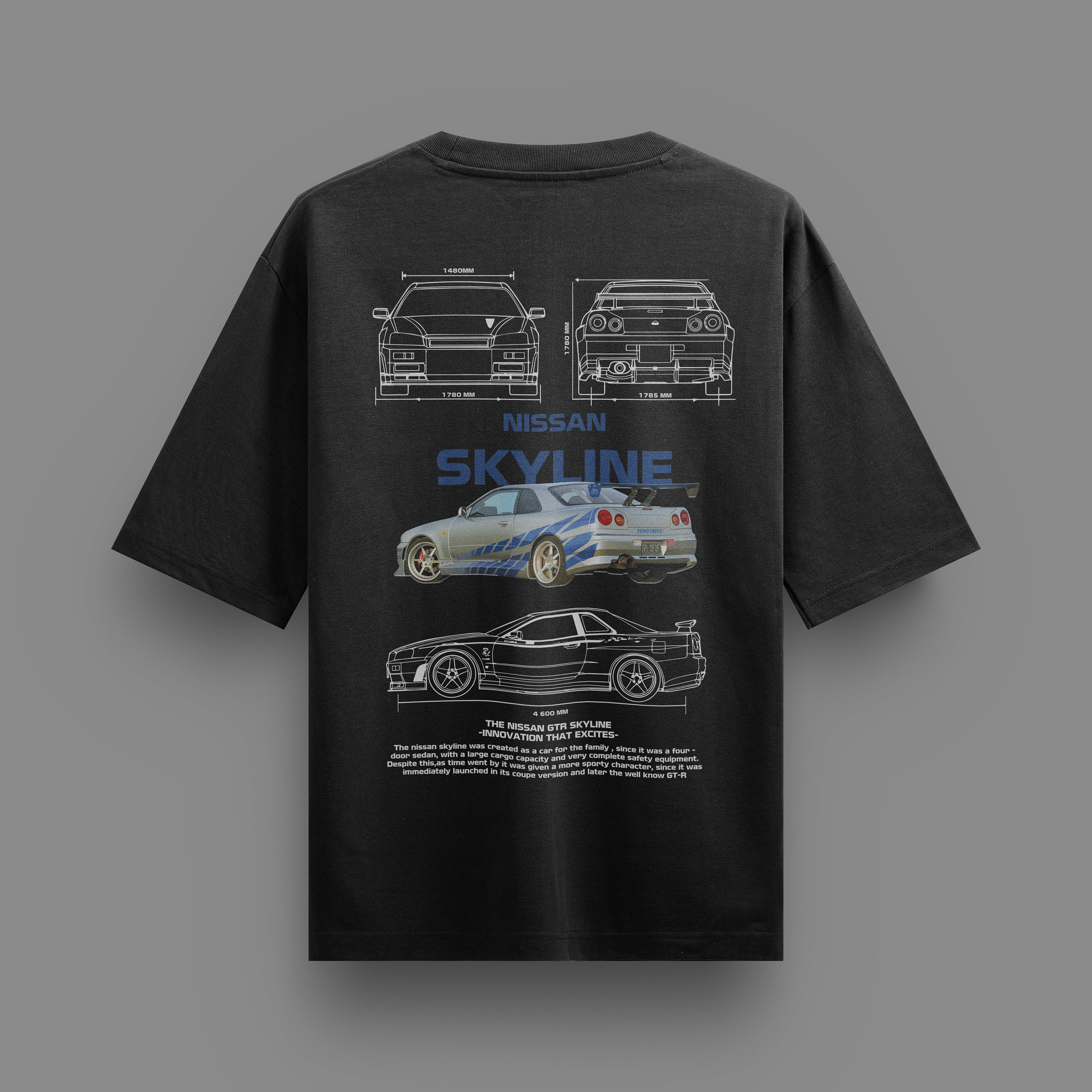 Nissan Skyline Oversize Unisex Black and White Tshirt Etsy UK