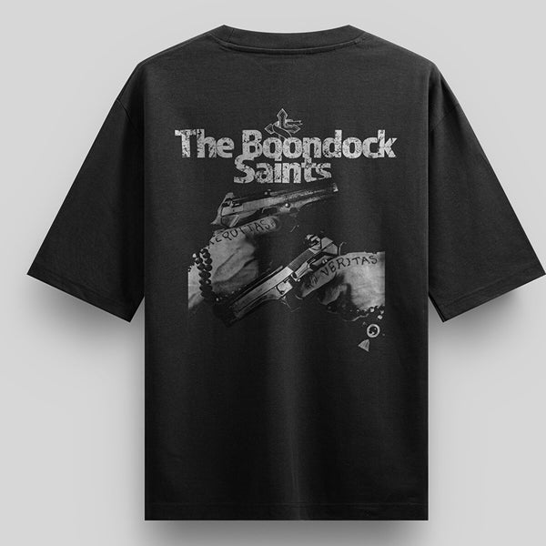 T-shirt Vintage Boondock Saints Splatter Prayer Gris - Taille M, 100% Coton, Occasion Très Bon état