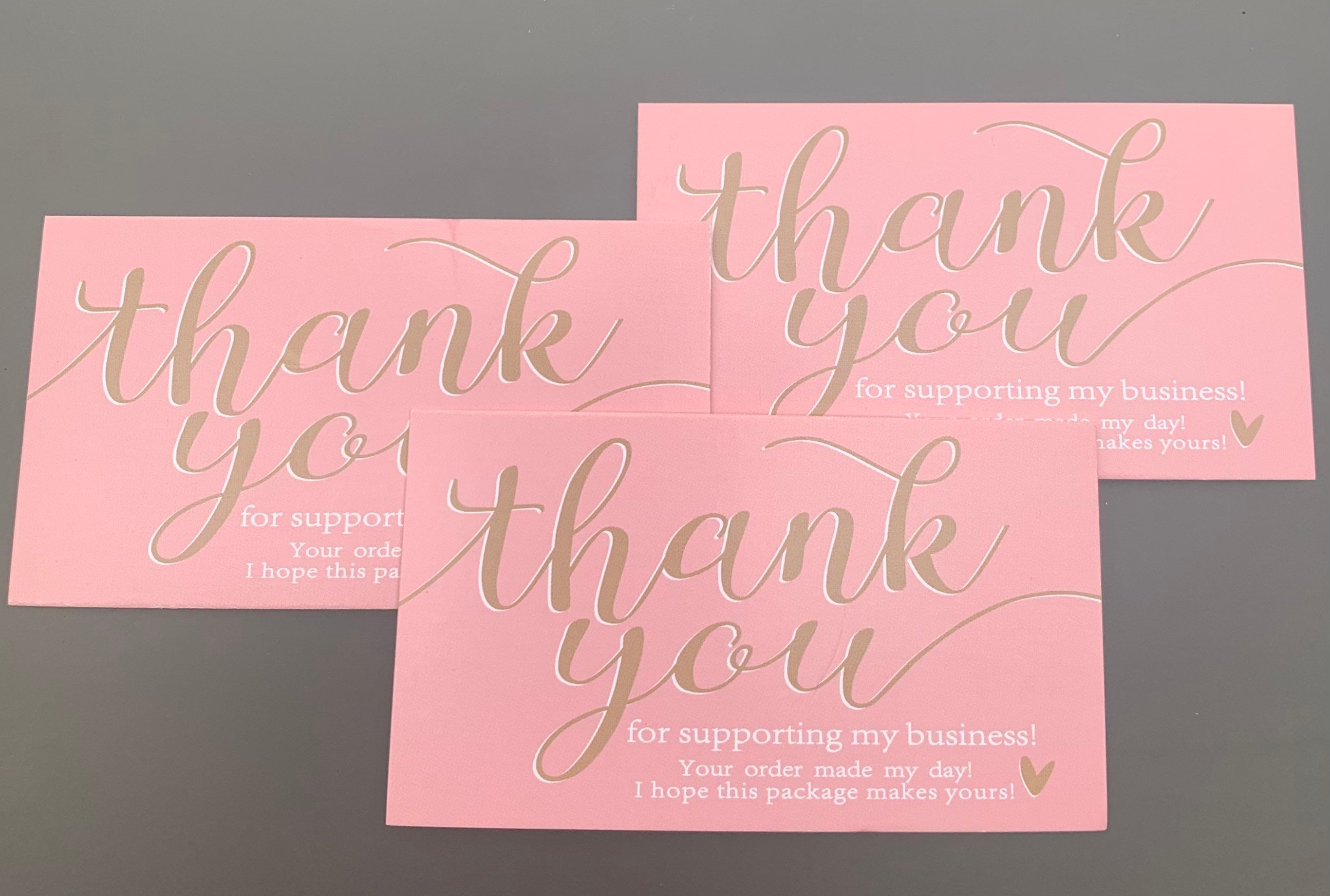 5x9cm 2x3.5 Pink Thank You Cards Business Cards Etsy