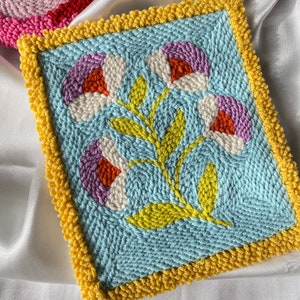 Gallery Detail: Punch Needle Wall Hanging Flower Wall Decor Hand Tufted Wall