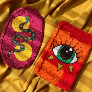 Punch Needle Wall Hanging, Eye and Snake Wall Decor, Hand Tufted Wall Decor