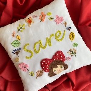 Personalized Punch Pillow Cover , Custom Pillow Case, Baby Shower Gift, Baby Girl Decor, New Baby Gift image 1