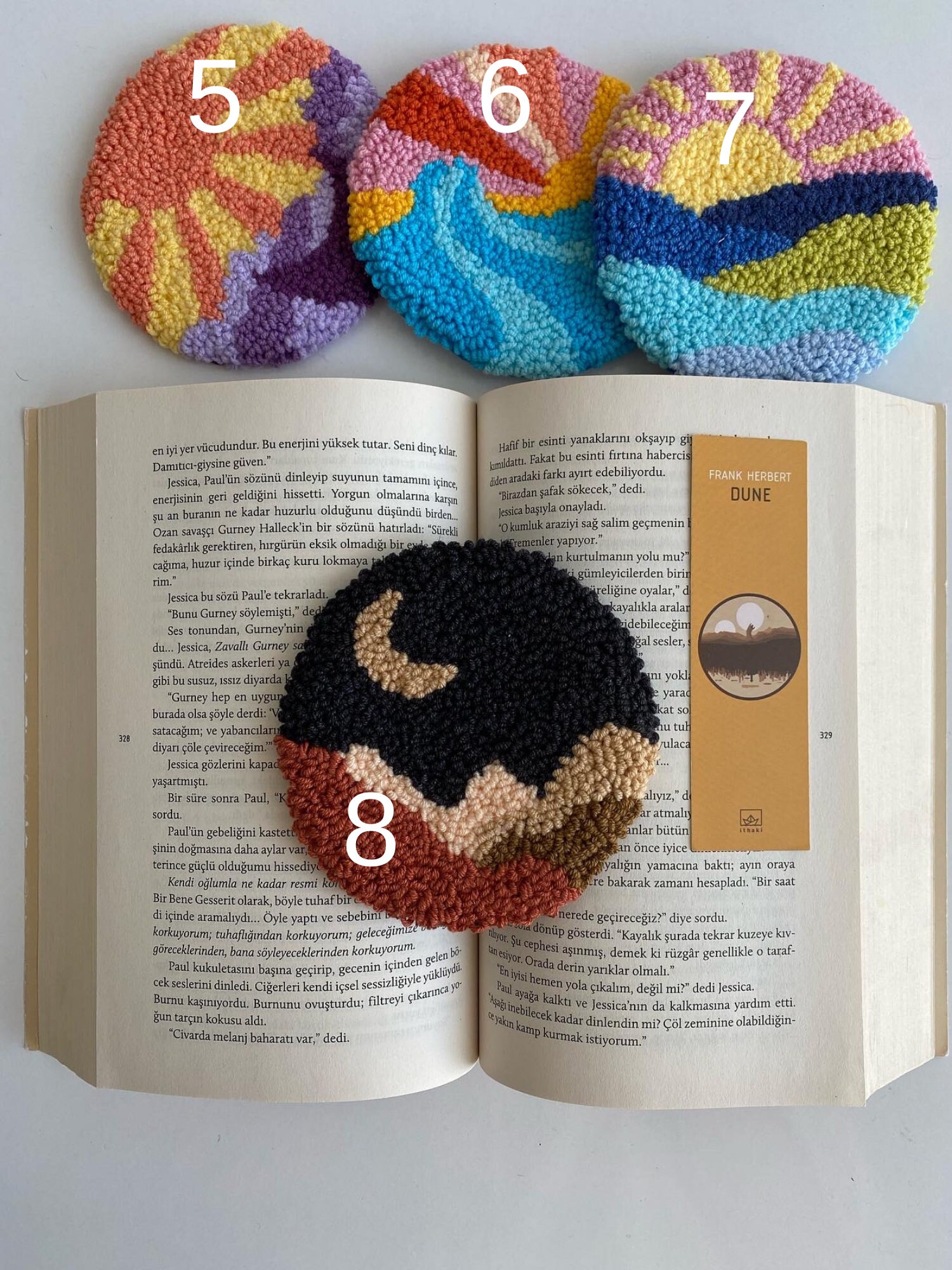 Punch Needle Coaster Coffee Coaster Tapis de tasse de broderie  