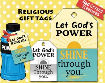 Let God's Power Shine through you, Religious gift tag, for Come Follow Me youth lesson, By The Red Crystal