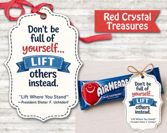 Lift where you stand, Come Follow Me, Youth gift tags, Aug 3-9