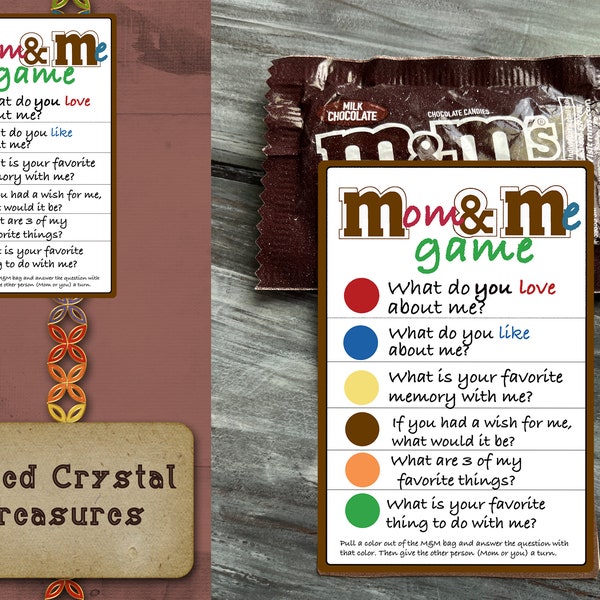 M&M, Mom and Me, Mother's Day game for children and their Mom's