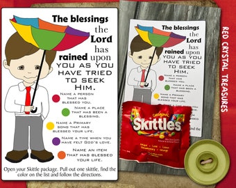 The blessings the Lord has rained upon you as you have tried to seek him. Religious gift tags for Come follow Me lessons