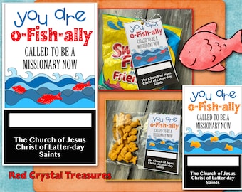 You are o-fish-ally called to be a missionary now, LDS Religious gift tags